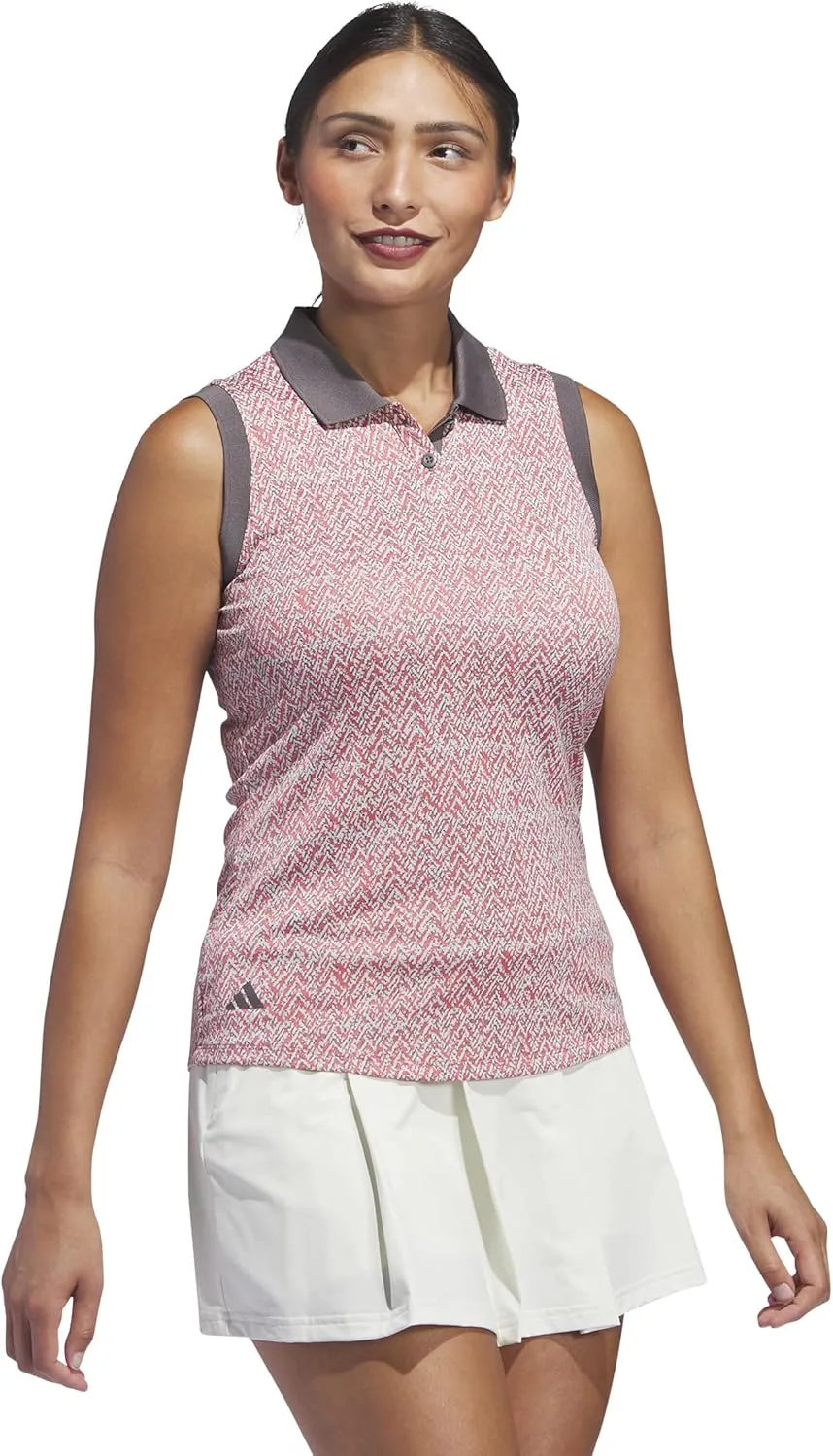 adidas Women's Ultimate365 Jacquard Sleeveless Polo Shirt
