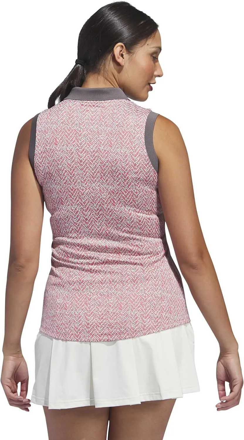 adidas Women's Ultimate365 Jacquard Sleeveless Polo Shirt