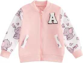 Baby Boy Girl Baseball Varsity Jacket Long Sleeve Button Down Letterman Bomber Outwear Coat Fall Winter Clothes