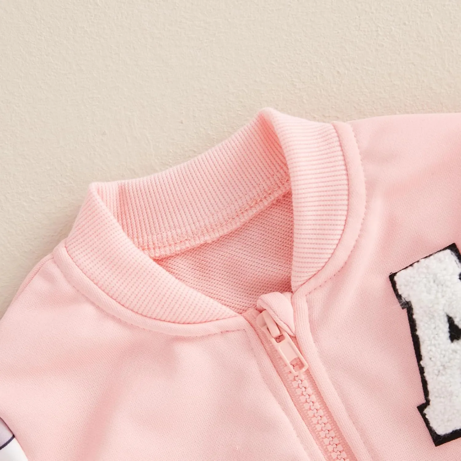 Baby Boy Girl Baseball Varsity Jacket Long Sleeve Button Down Letterman Bomber Outwear Coat Fall Winter Clothes