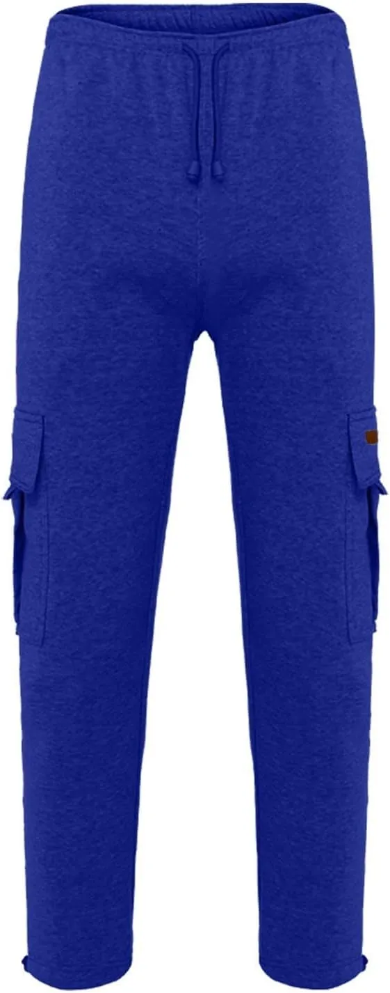 Cargo Sweatpants for Men 2025 Trendy Stretch Elastic Waist Jogger Pants Warm Fleece Pants Cozy Baggy Sports Trousers