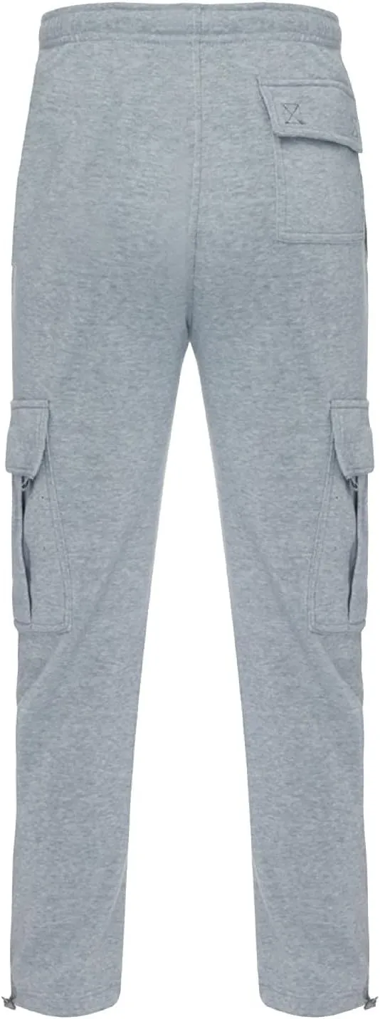 Cargo Sweatpants for Men 2025 Trendy Stretch Elastic Waist Jogger Pants Warm Fleece Pants Cozy Baggy Sports Trousers