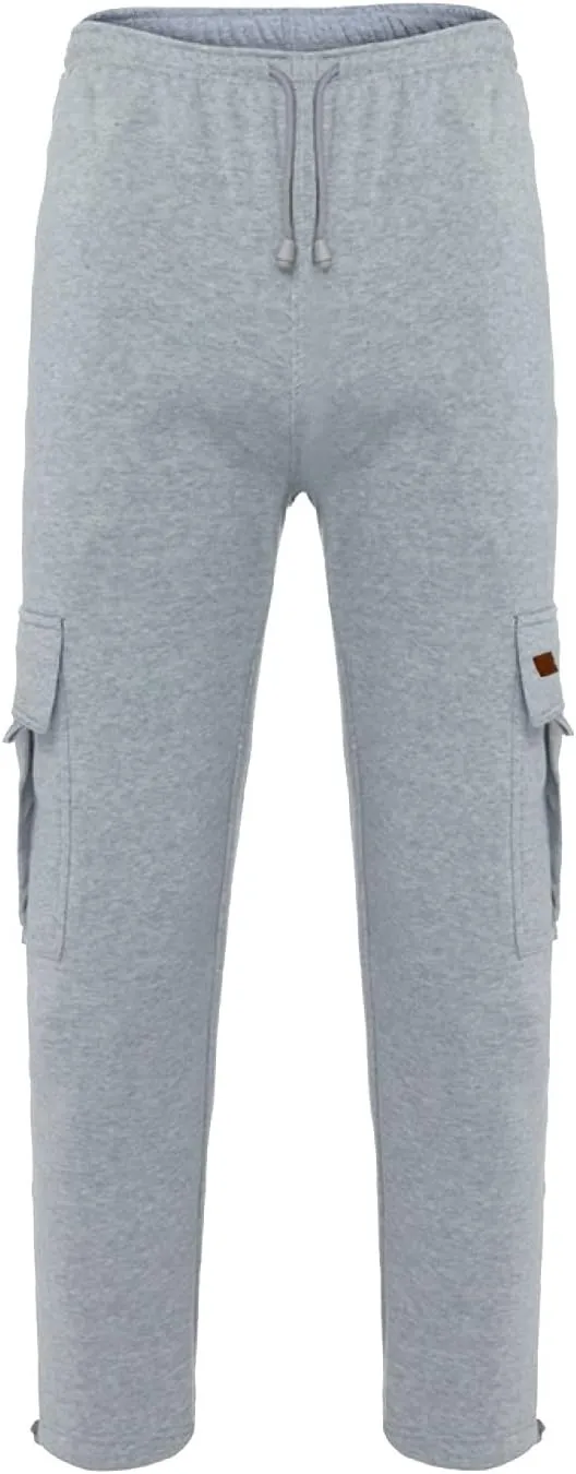 Cargo Sweatpants for Men 2025 Trendy Stretch Elastic Waist Jogger Pants Warm Fleece Pants Cozy Baggy Sports Trousers