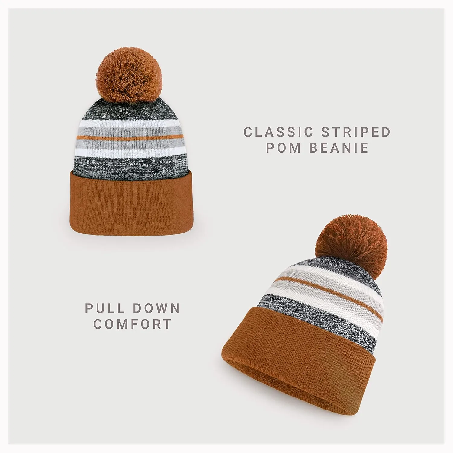 CHOK.LIDS Plain Color Stripe Beanies for Men and Women Soft Acrylic Knit Cuffed Beanie Cap Winter Hat Outdoor