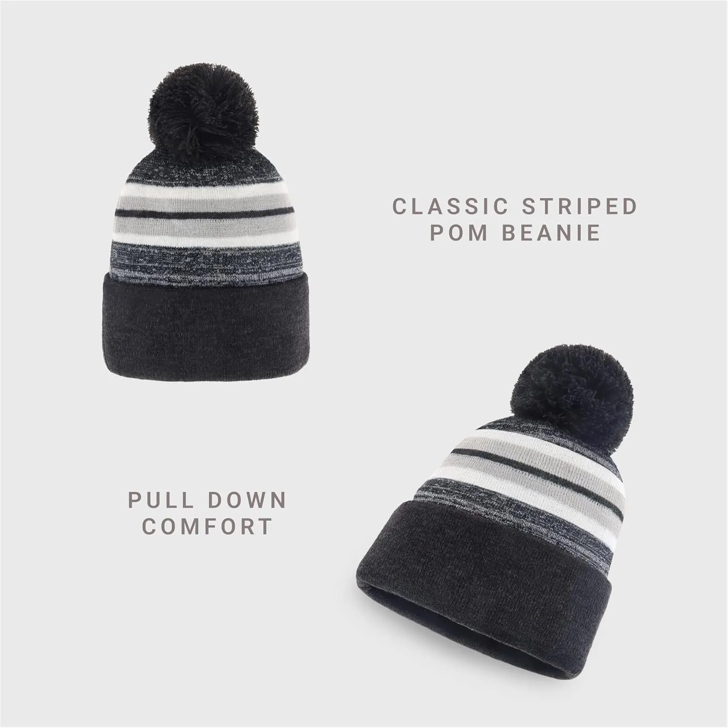 CHOK.LIDS Plain Color Stripe Beanies for Men and Women Soft Acrylic Knit Cuffed Beanie Cap Winter Hat Outdoor