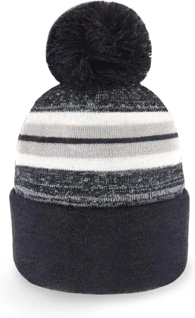 CHOK.LIDS Plain Color Stripe Beanies for Men and Women Soft Acrylic Knit Cuffed Beanie Cap Winter Hat Outdoor