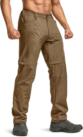 CQR Men's Convertible Cargo Tactical Pants, Water Resistant Outdoor Hiking Pants, Zip Off Lightweight Stretch Work Pants