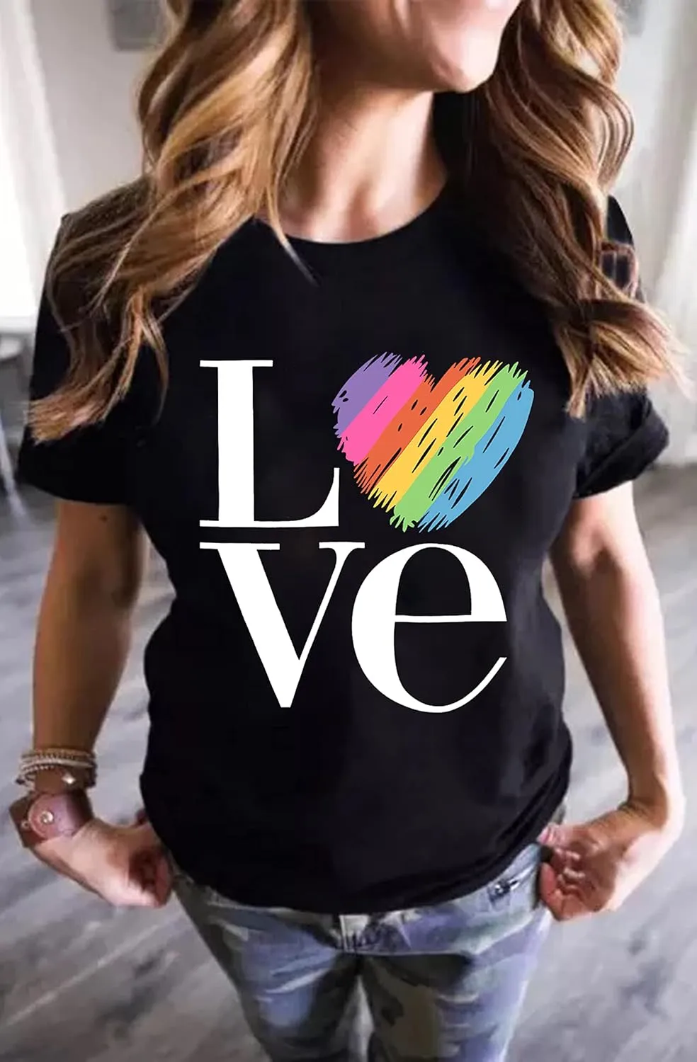 Enough Shirt Womens Inspirational Letter Rainbow Graphic Tshirt Gay Pride Casual Tee Tops