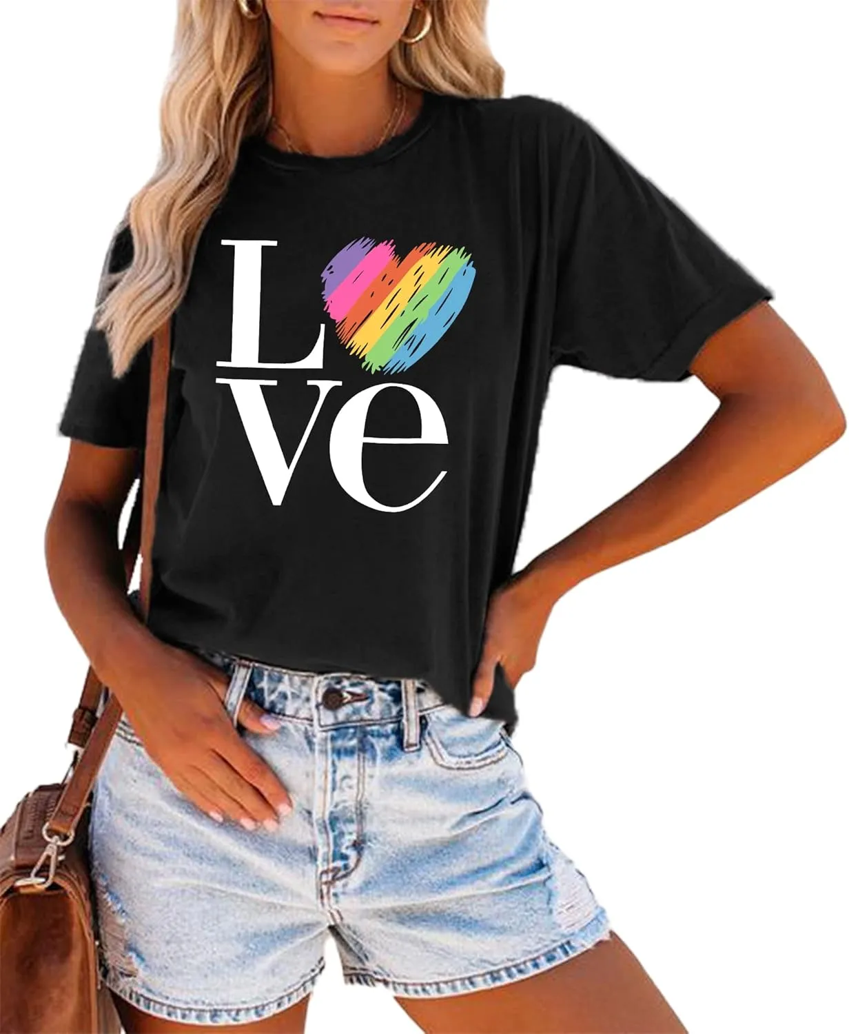 Enough Shirt Womens Inspirational Letter Rainbow Graphic Tshirt Gay Pride Casual Tee Tops