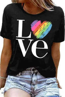 Enough Shirt Womens Inspirational Letter Rainbow Graphic Tshirt Gay Pride Casual Tee Tops