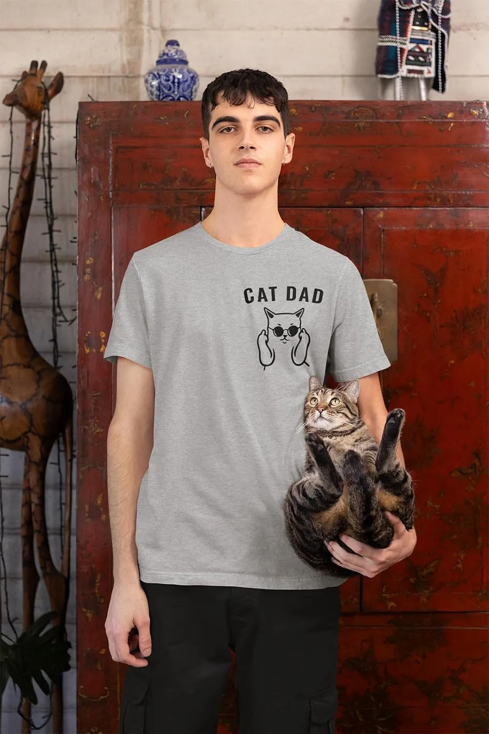 Funny Cat Dad Humor T-Shirt  Hilarious Cat Lover Joke Shirt for Men