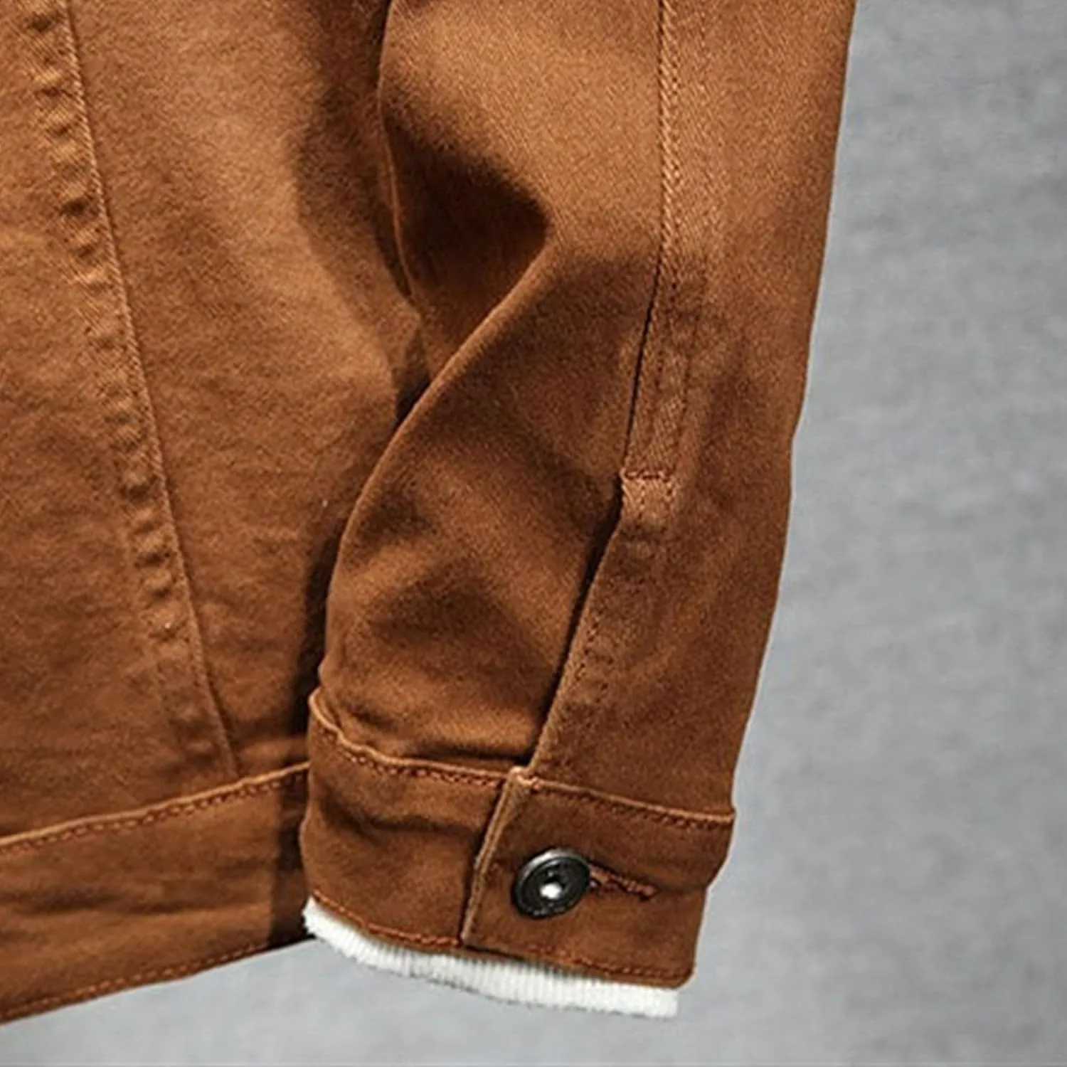 Men's Button Down Washed Trucker Jacket Classic Stretch Casual Jackets Slim Fit Pocket Front Jean Coat