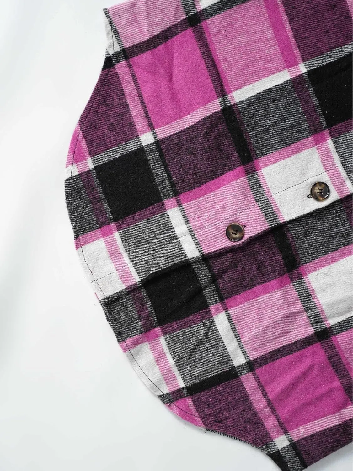 Mmoneyake Plaid Vest for Women Fall Button Down Shirt Jacket Sleeveless Shacket Lightweight Lapel Neck Coat Casual Outwear
