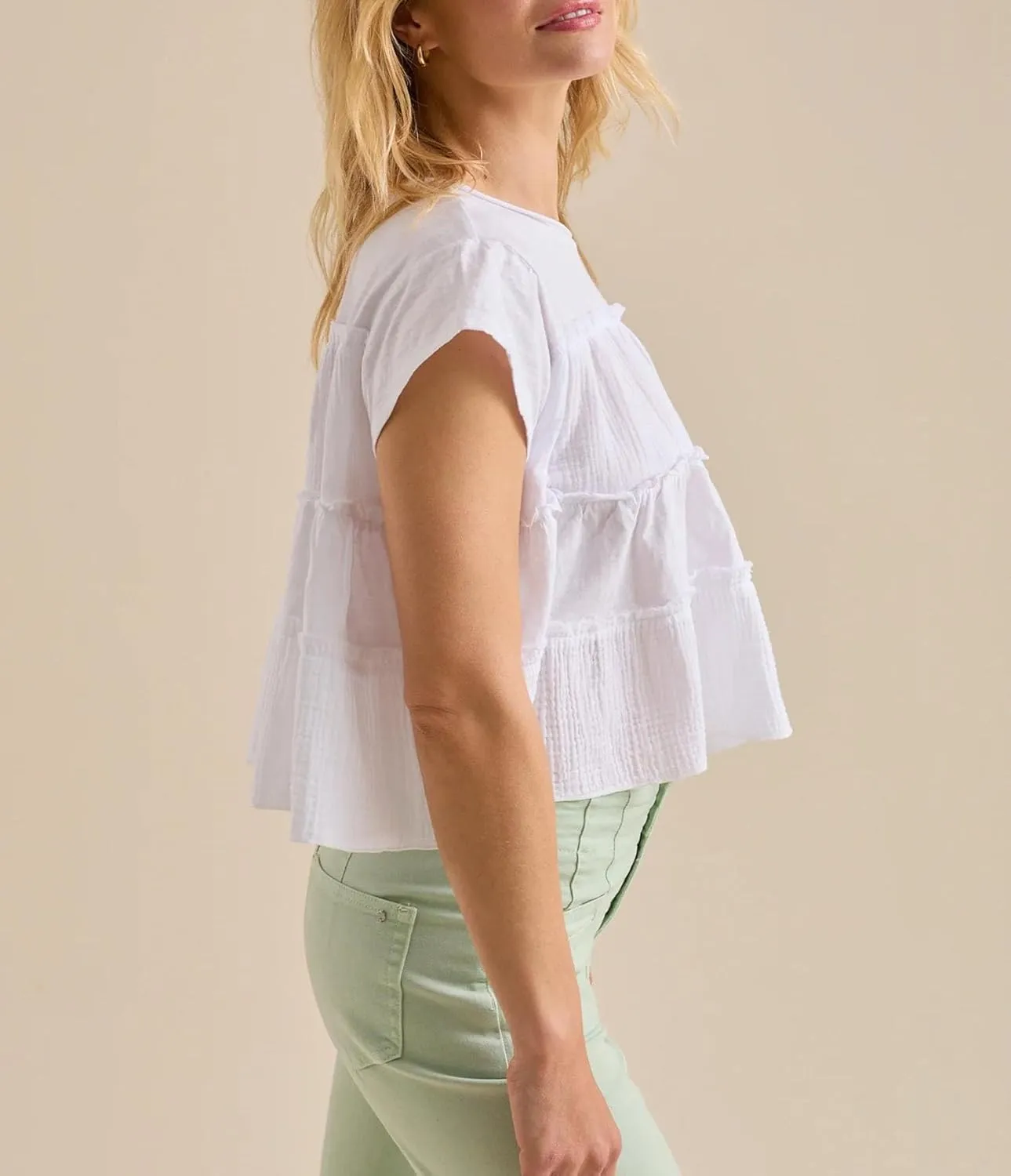 Peplum Tops for Women Crew-Neck Ruffled Bobydoll Tunic Tank Shirts Casual Loose Fit Summer Outfits 2025 Trendy