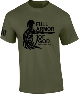 Put On The Full Armor of God Ephesians 6:11 Bible Scripture Mens Christian Tshirt Jesus Short Sleeve T-Shirt Graphic Tee