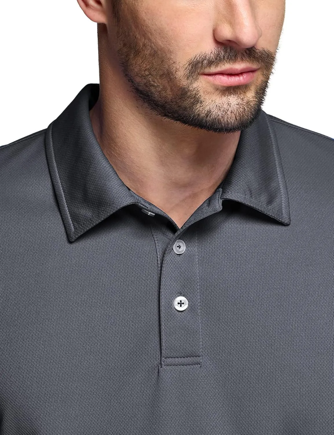TSLA Men's Short Sleeve Polo Shirts, Regular fit Quick Dry Golf Shirts, Sports Performance Dri Flex Tech Solid Top Shirts