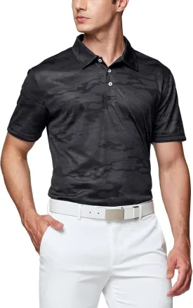 TSLA Men's Short Sleeve Polo Shirts, Regular fit Quick Dry Golf Shirts, Sports Performance Dri Flex Tech Solid Top Shirts