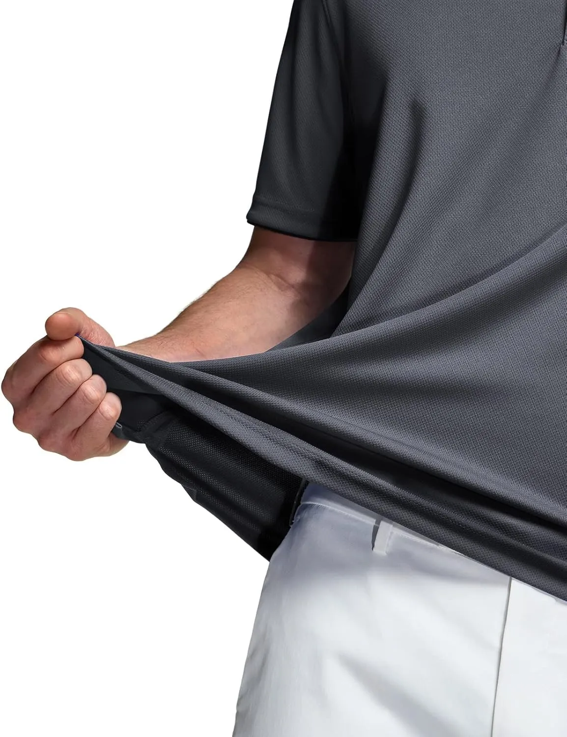 TSLA Men's Short Sleeve Polo Shirts, Regular fit Quick Dry Golf Shirts, Sports Performance Dri Flex Tech Solid Top Shirts