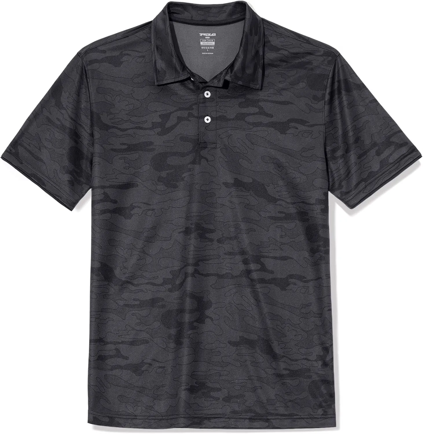 TSLA Men's Short Sleeve Polo Shirts, Regular fit Quick Dry Golf Shirts, Sports Performance Dri Flex Tech Solid Top Shirts
