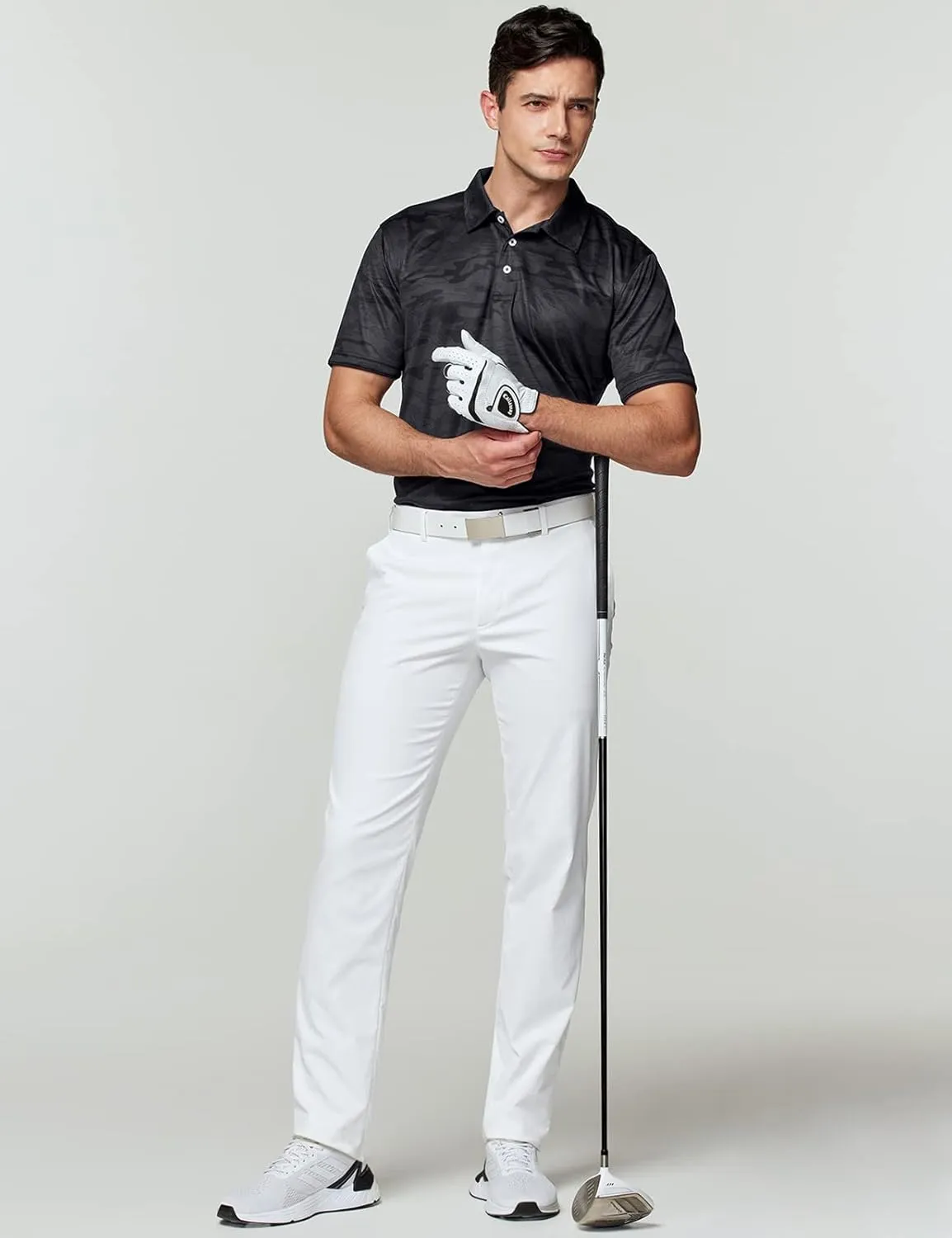 TSLA Men's Short Sleeve Polo Shirts, Regular fit Quick Dry Golf Shirts, Sports Performance Dri Flex Tech Solid Top Shirts