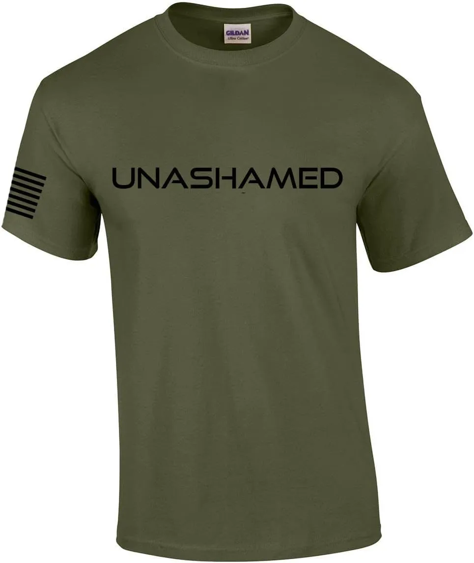 Unashamed Cross American Flag Mens Christian Short Sleeve T-Shirt Graphic Tee