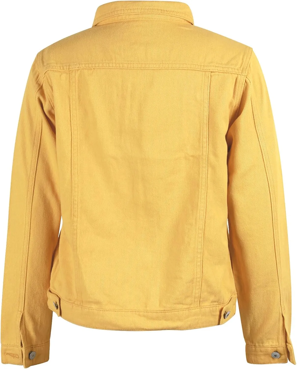 utcoco Women's Cropped Jean Jacket Long Sleeve Casual Button Down Denim Jacket