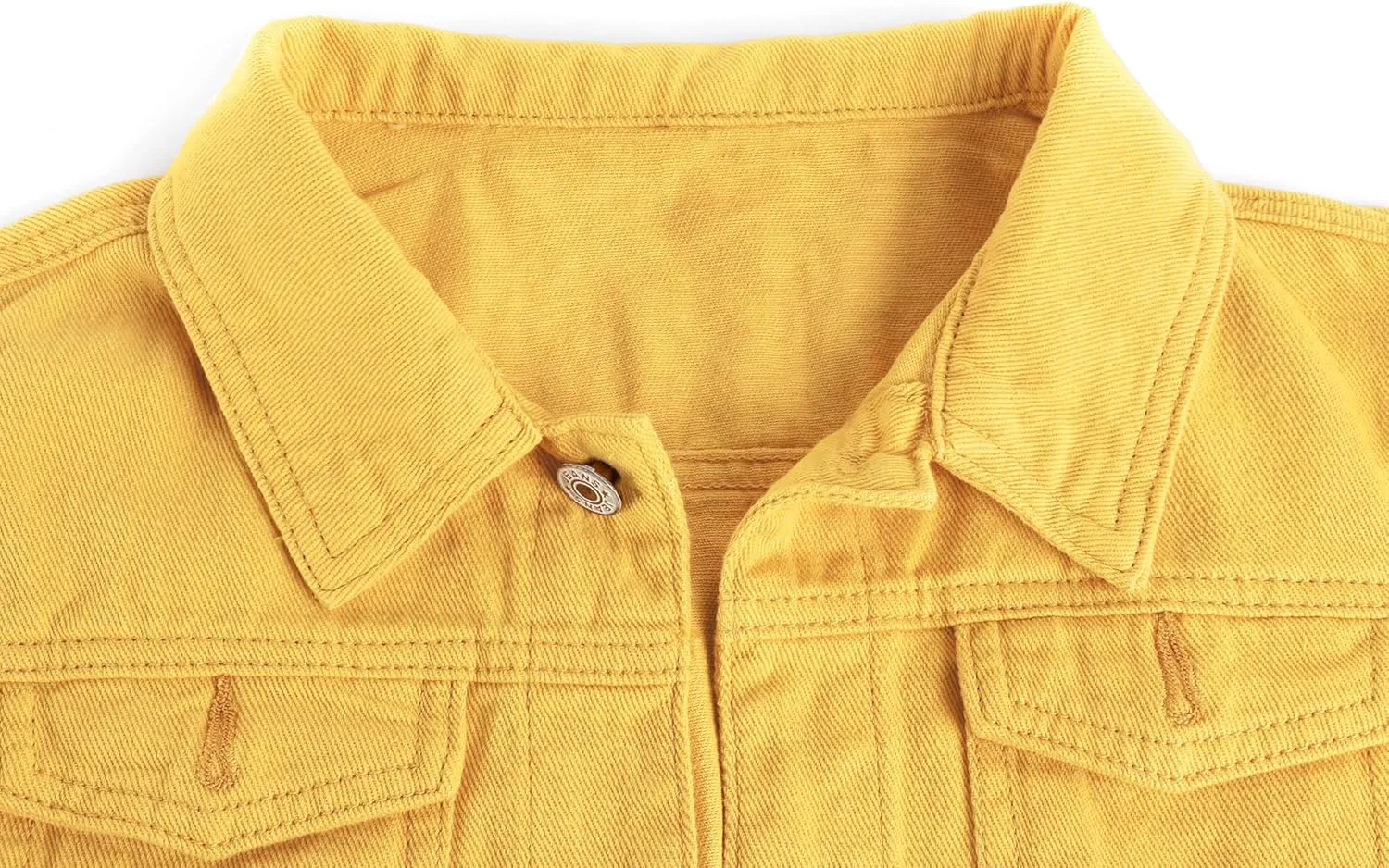 utcoco Women's Cropped Jean Jacket Long Sleeve Casual Button Down Denim Jacket
