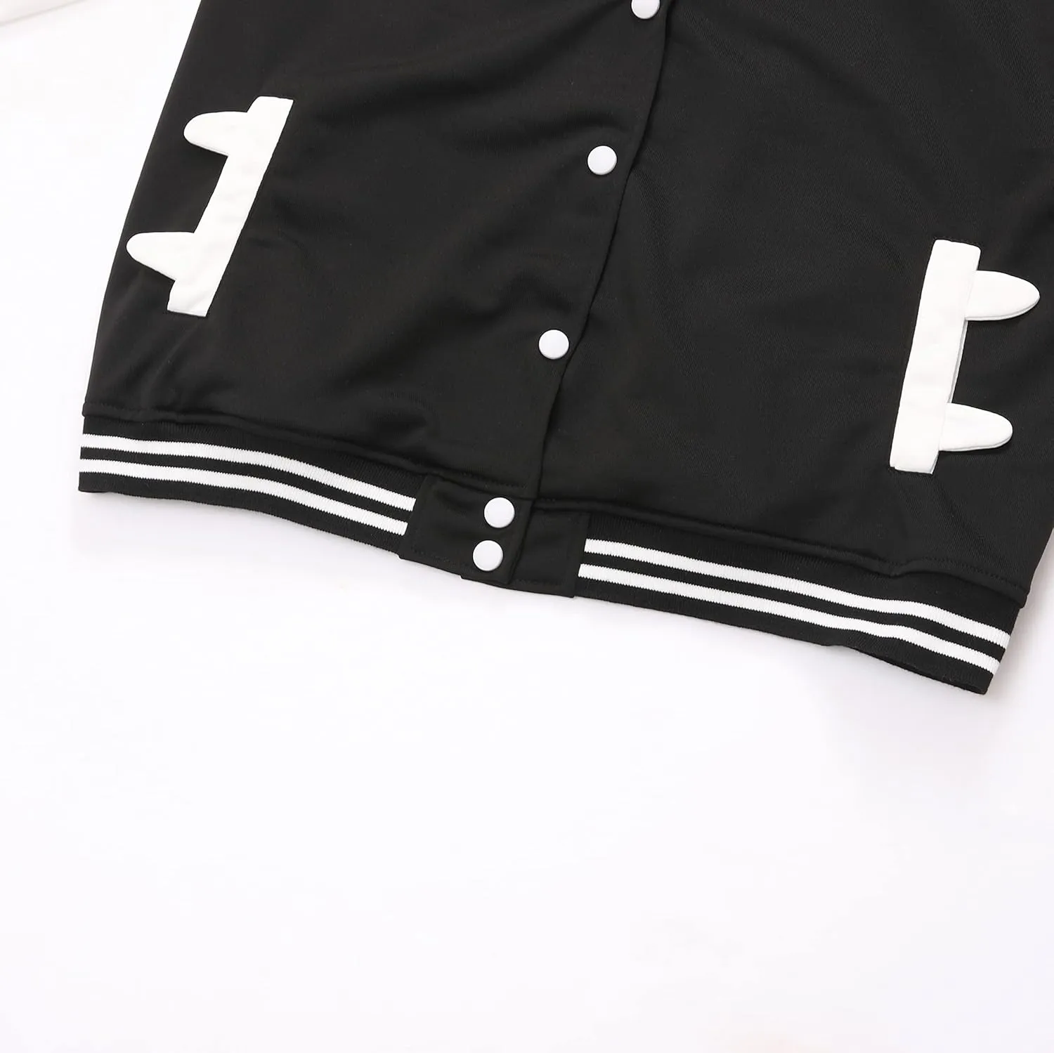 Varsity Jacket Women's Cute Cat Print Baseball Jacket Bomber Coat Button Down Casual Outwear