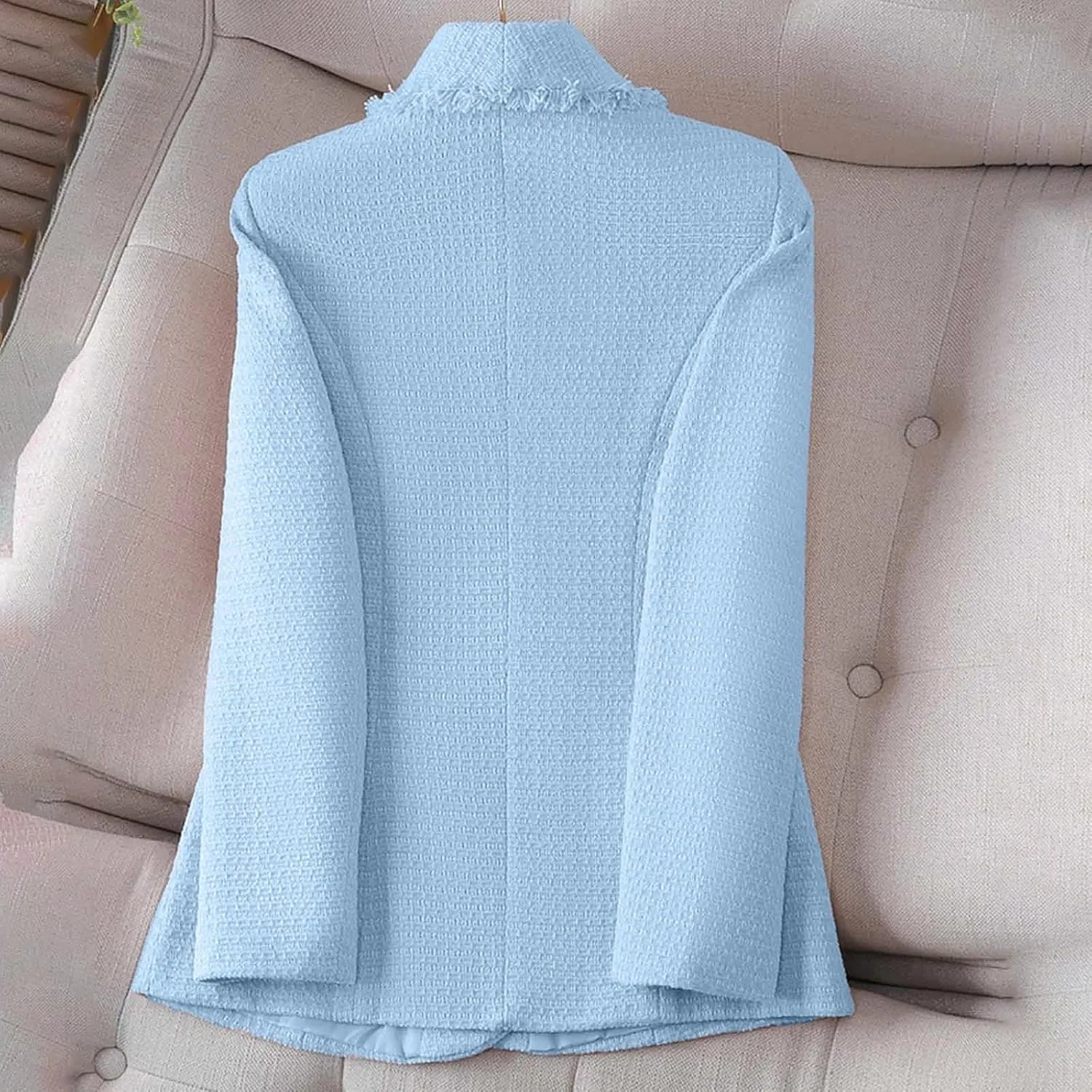 Women Plus Size Summer Fall Suit Blazer Single Button Full Length Lapel Collar Sleeve Business Work Wear Formal Jacket