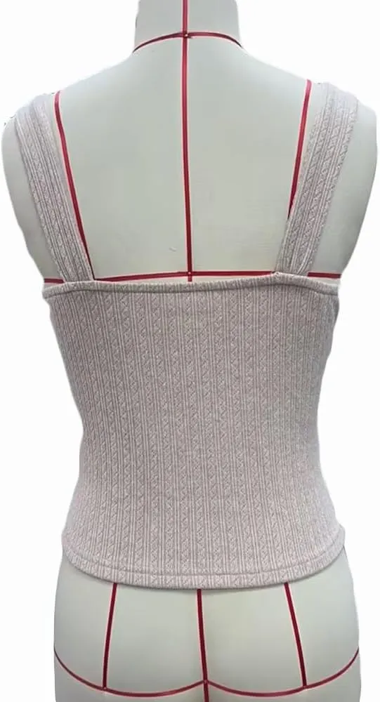 Women Y2K Vintage Lace Trim Cami Top 2000s Aesthetic Slim Fit Milkmaid Vest Cottage Crop Tank Top Coquette Clothes